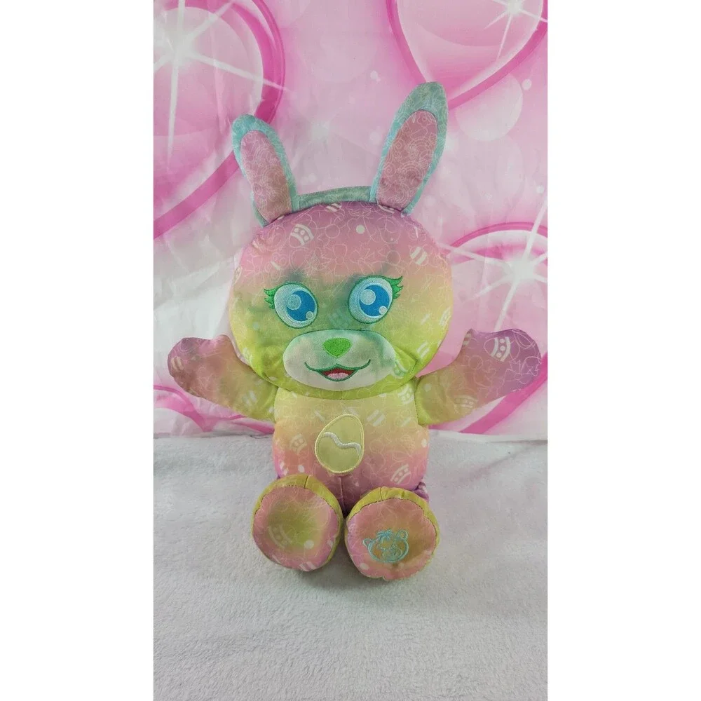 ​Tomy Doodle Bear Easter Egg Bunny Rabbit Pink Plush 17